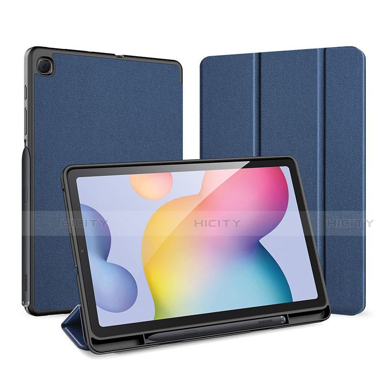 Handytasche Stand Schutzhülle Flip Leder Hülle für Samsung Galaxy Tab S6 Lite 4G 10.4 SM-P615 Blau