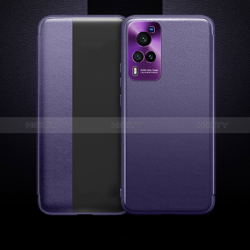 Handytasche Stand Schutzhülle Flip Leder Hülle für Vivo X60 Pro 5G Violett