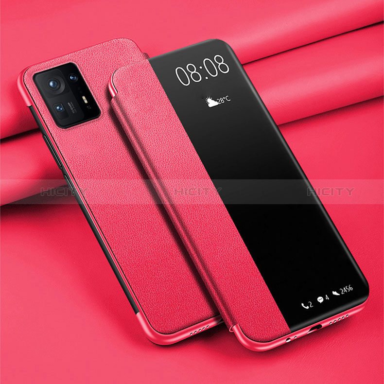 Handytasche Stand Schutzhülle Flip Leder Hülle für Xiaomi Mi Mix 4 5G Rot Plus