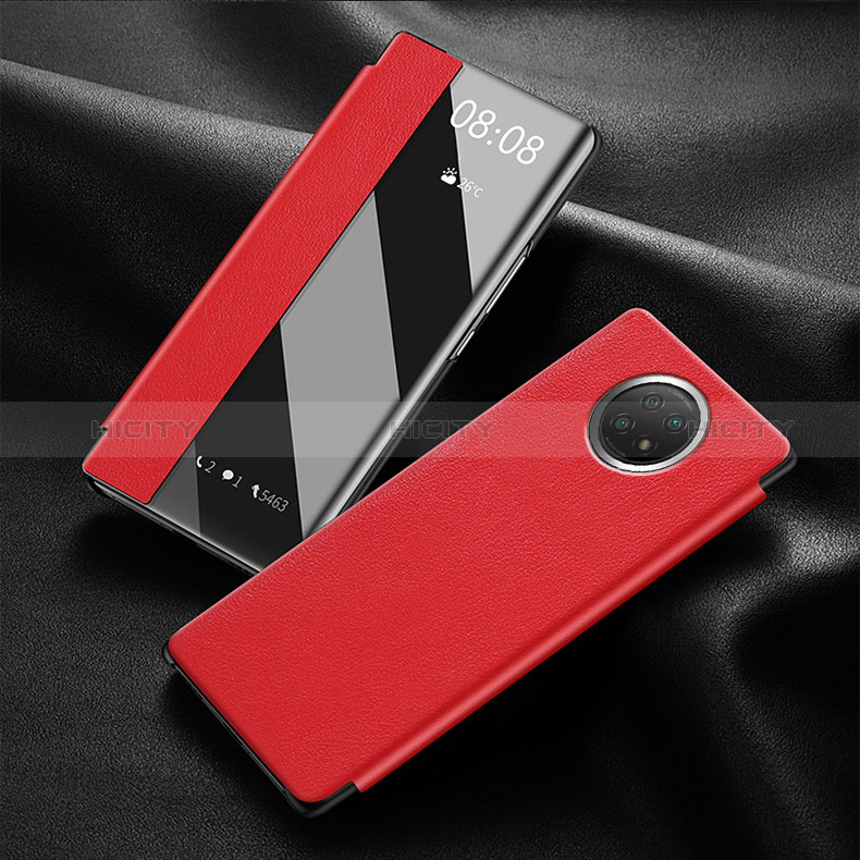 Handytasche Stand Schutzhülle Flip Leder Hülle für Xiaomi Redmi Note 9 5G Rot