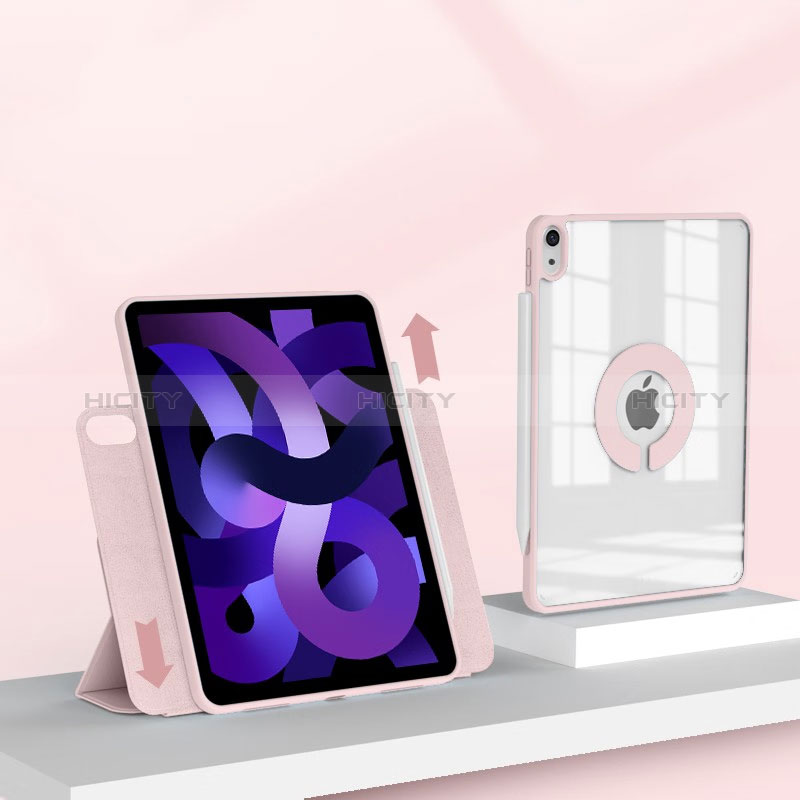 Handytasche Stand Schutzhülle Flip Leder Hülle H01 für Apple iPad Air 5 10.9 (2022) Rosegold Plus