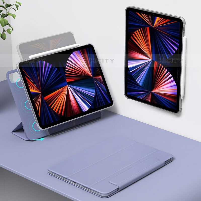 Handytasche Stand Schutzhülle Flip Leder Hülle H01 für Apple iPad Pro 11 (2020) Helles Lila Plus