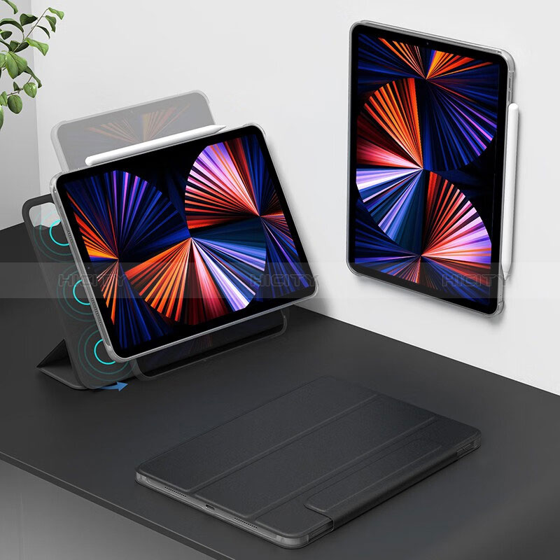 Handytasche Stand Schutzhülle Flip Leder Hülle H01 für Apple iPad Pro 12.9 (2022) Schwarz