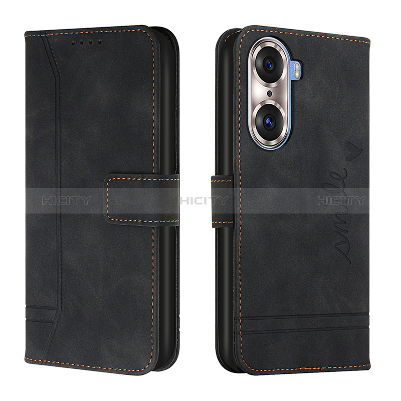 Handytasche Stand Schutzhülle Flip Leder Hülle H01X für Huawei Honor 60 5G Schwarz