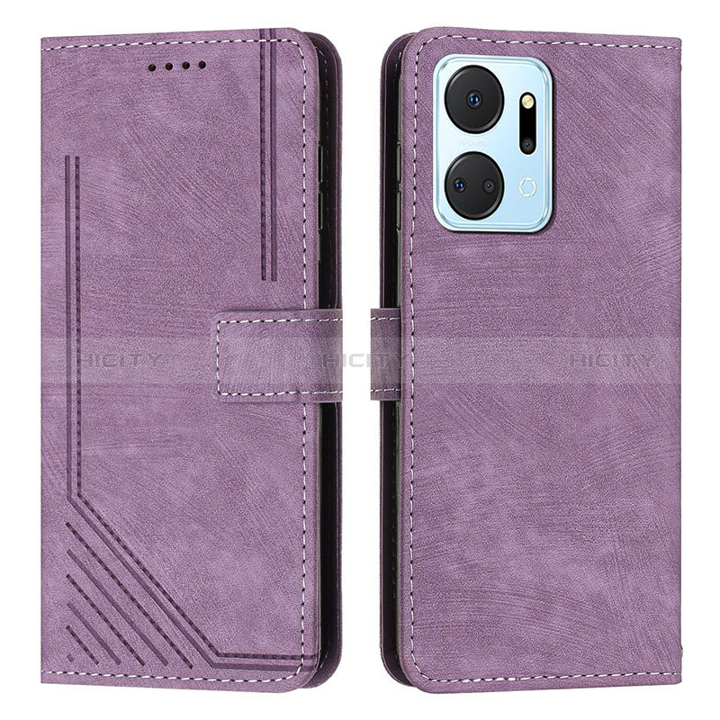 Handytasche Stand Schutzhülle Flip Leder Hülle H01X für Huawei Honor X7a Violett Plus