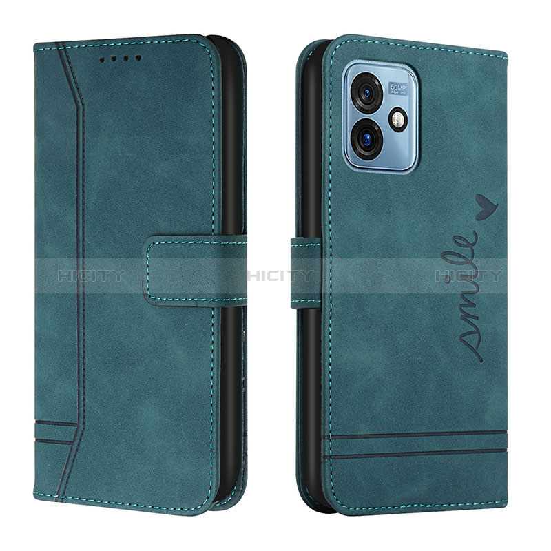 Handytasche Stand Schutzhülle Flip Leder Hülle H01X für Motorola Moto G 5G (2023) Grün