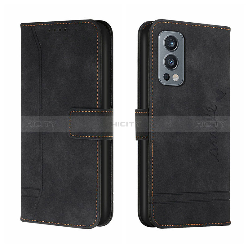 Handytasche Stand Schutzhülle Flip Leder Hülle H01X für OnePlus Nord 2 5G Schwarz