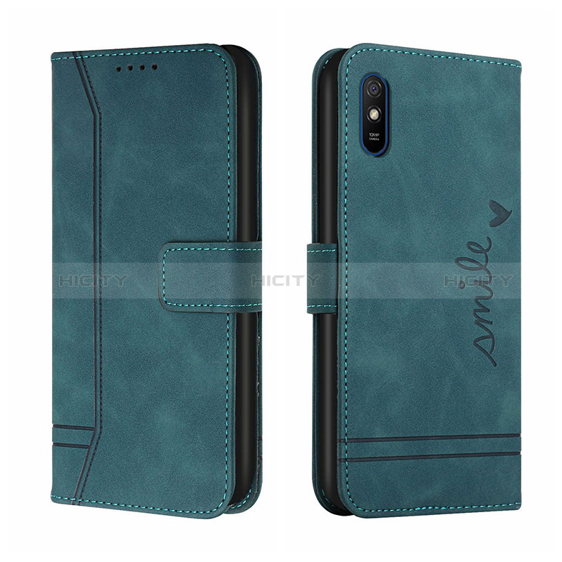 Handytasche Stand Schutzhülle Flip Leder Hülle H01X für Xiaomi Redmi 9AT Grün