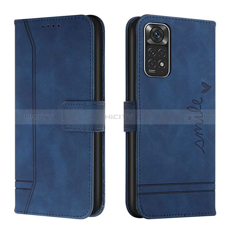 Handytasche Stand Schutzhülle Flip Leder Hülle H01X für Xiaomi Redmi Note 11 4G (2022) Blau Plus