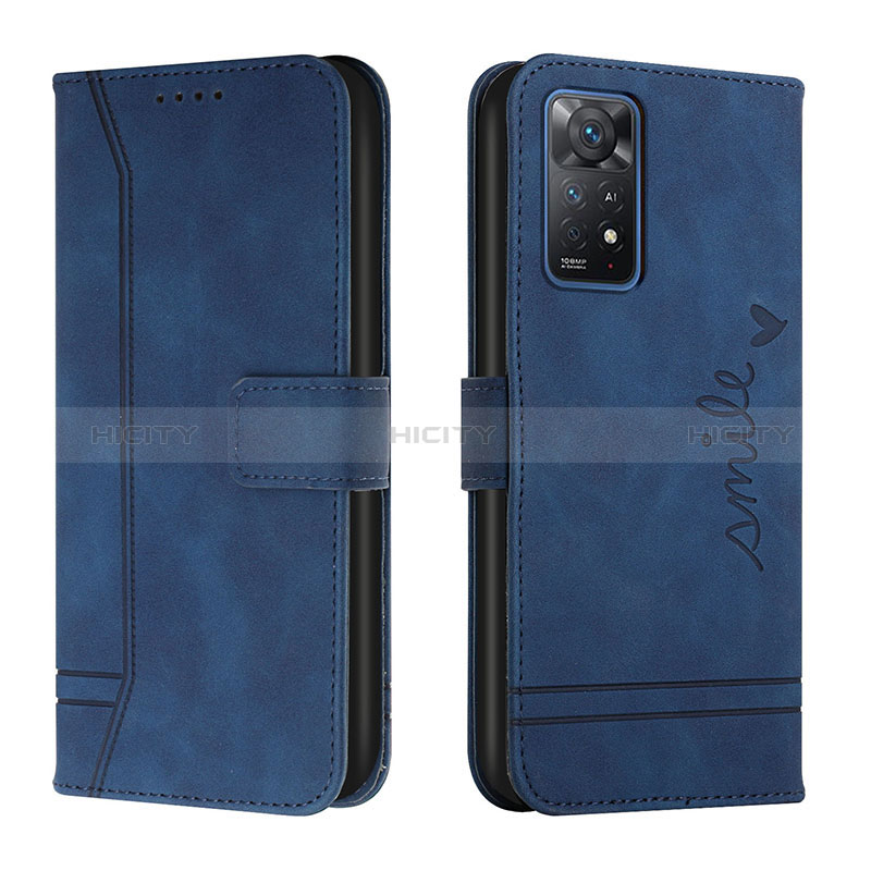 Handytasche Stand Schutzhülle Flip Leder Hülle H01X für Xiaomi Redmi Note 11 Pro 4G Blau