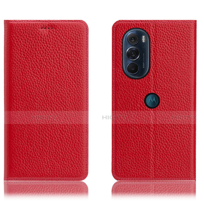 Handytasche Stand Schutzhülle Flip Leder Hülle H02P für Motorola Moto Edge 30 Pro 5G Rot