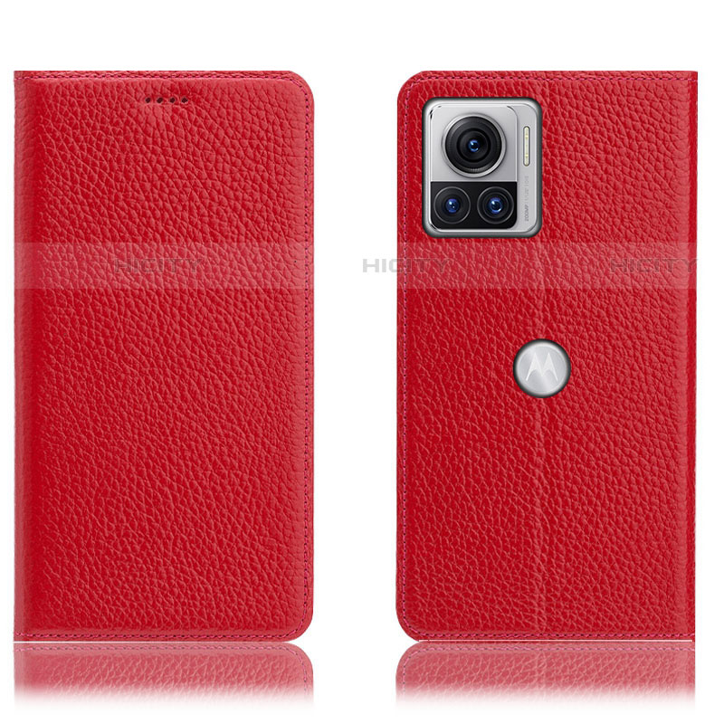 Handytasche Stand Schutzhülle Flip Leder Hülle H02P für Motorola Moto Edge 30 Ultra 5G Rot