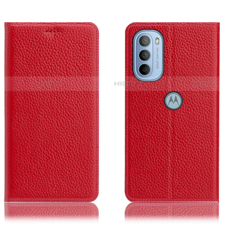 Handytasche Stand Schutzhülle Flip Leder Hülle H02P für Motorola Moto G41 Rot