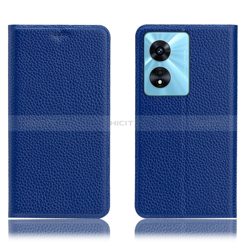 Handytasche Stand Schutzhülle Flip Leder Hülle H02P für Oppo A1 5G Blau