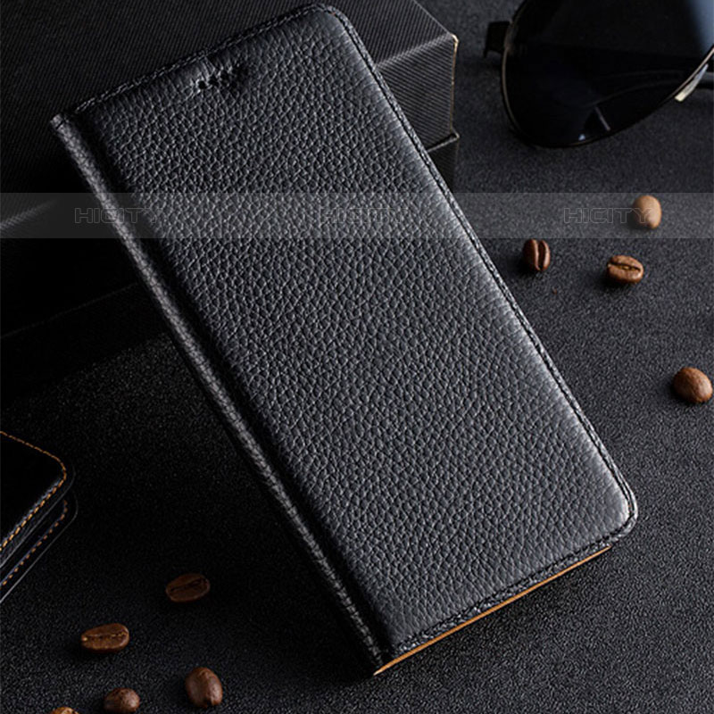 Handytasche Stand Schutzhülle Flip Leder Hülle H02P für Oppo A16s Schwarz