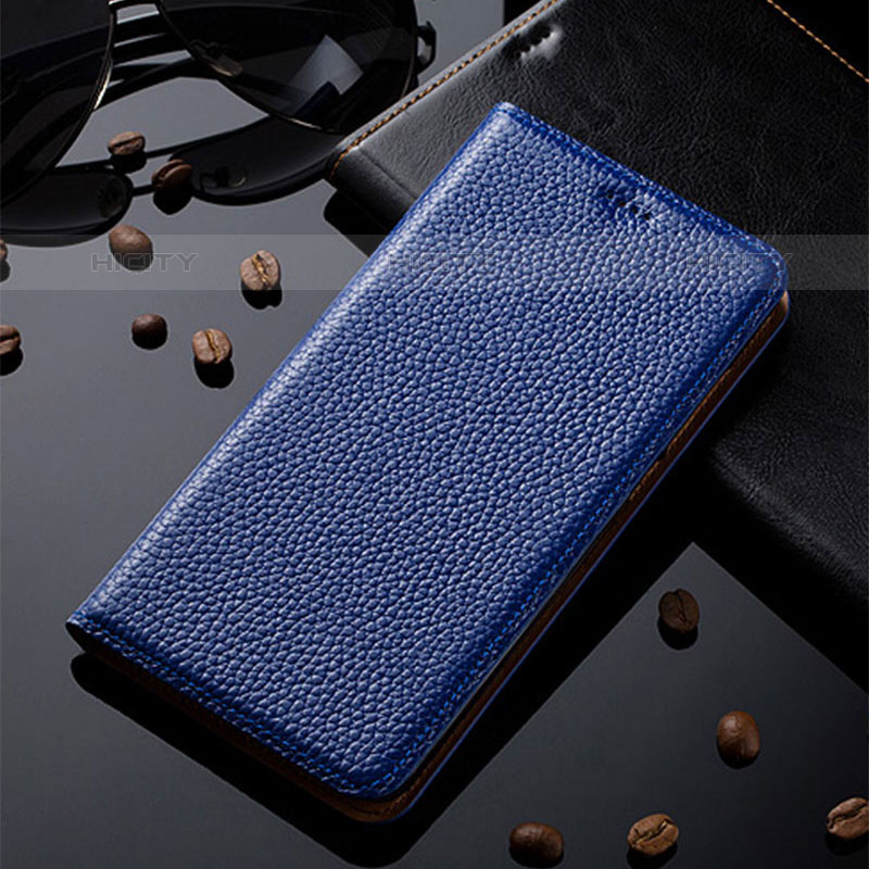 Handytasche Stand Schutzhülle Flip Leder Hülle H02P für Oppo A33 Blau