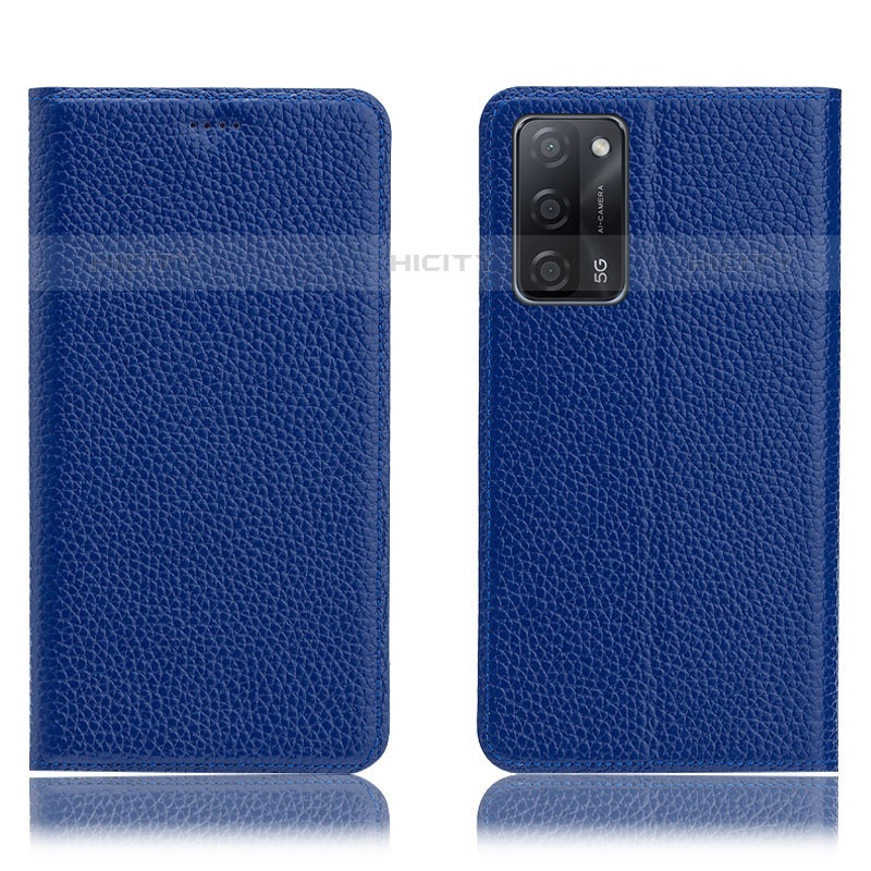 Handytasche Stand Schutzhülle Flip Leder Hülle H02P für Oppo A53s 5G Blau