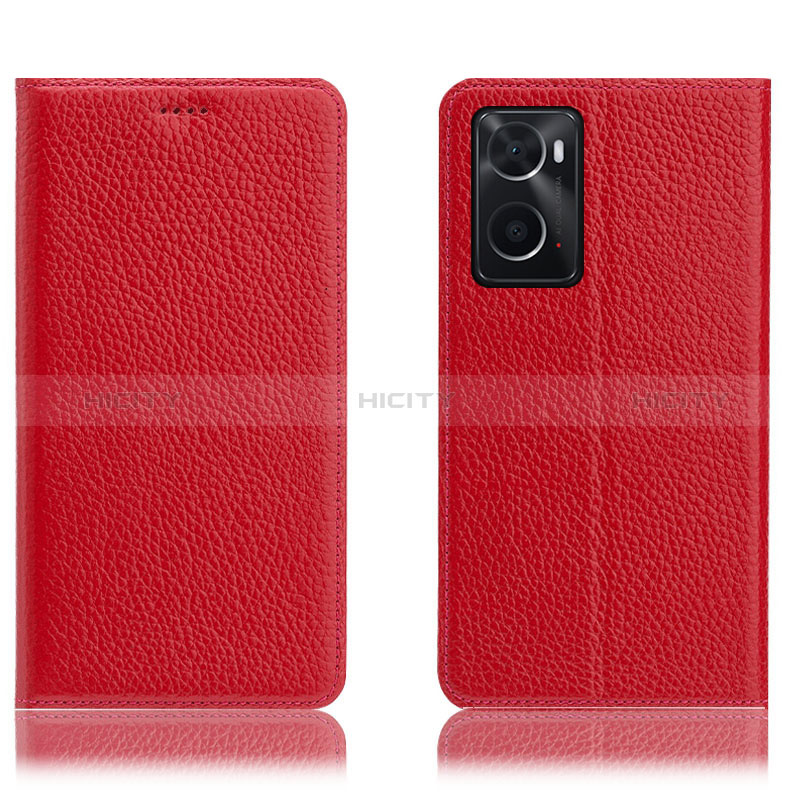 Handytasche Stand Schutzhülle Flip Leder Hülle H02P für Oppo A76 Rot