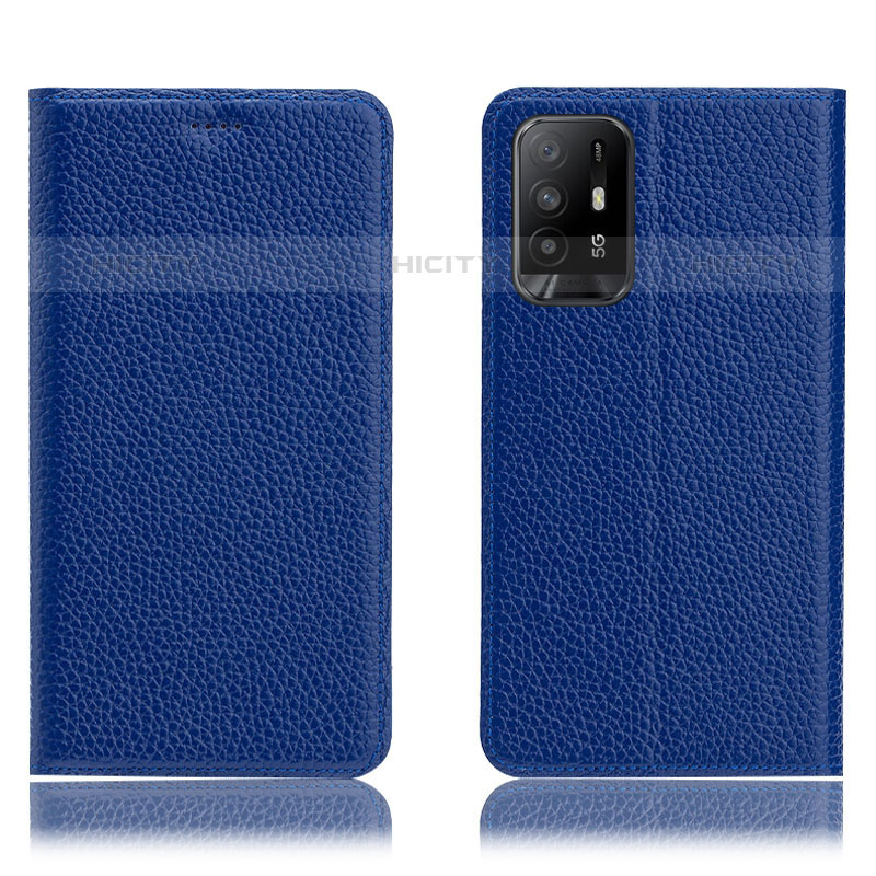 Handytasche Stand Schutzhülle Flip Leder Hülle H02P für Oppo A95 5G Blau