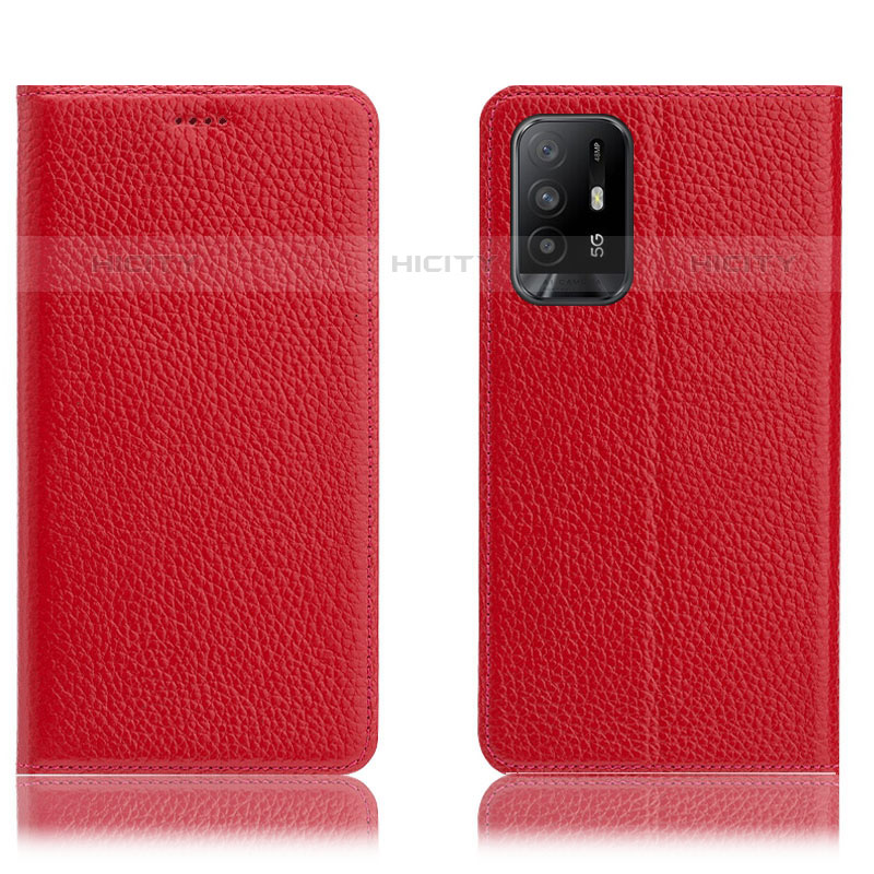 Handytasche Stand Schutzhülle Flip Leder Hülle H02P für Oppo A95 5G Rot