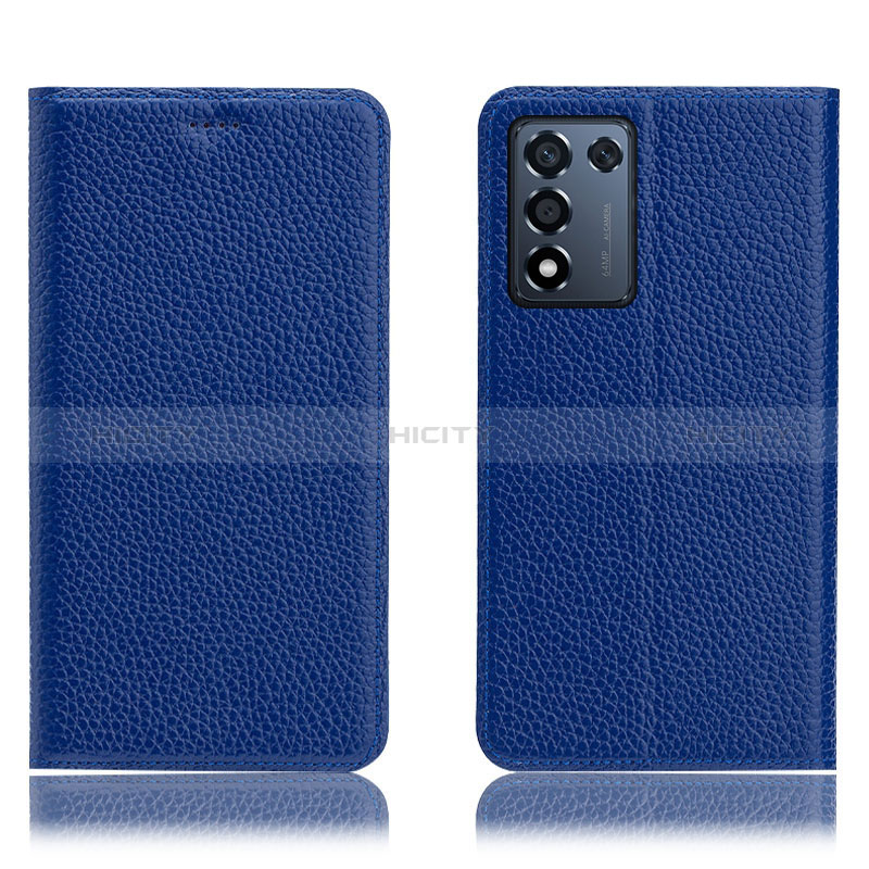 Handytasche Stand Schutzhülle Flip Leder Hülle H02P für Realme Q3s 5G Blau