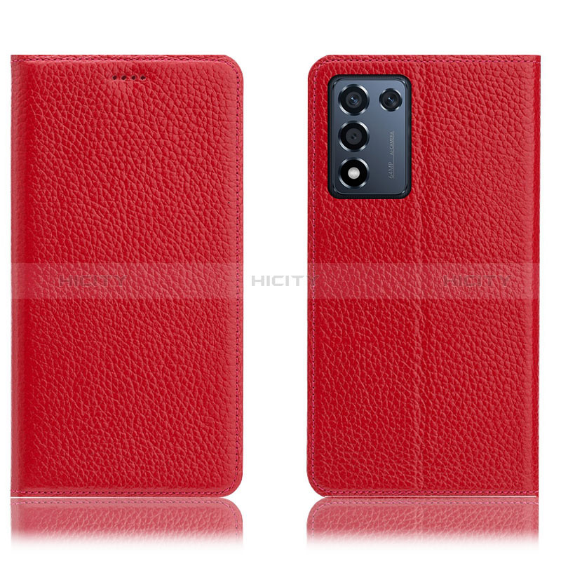 Handytasche Stand Schutzhülle Flip Leder Hülle H02P für Realme Q3t 5G Rot Plus