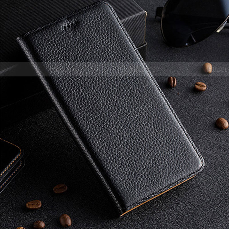 Handytasche Stand Schutzhülle Flip Leder Hülle H02P für Samsung Galaxy A03s Schwarz Plus