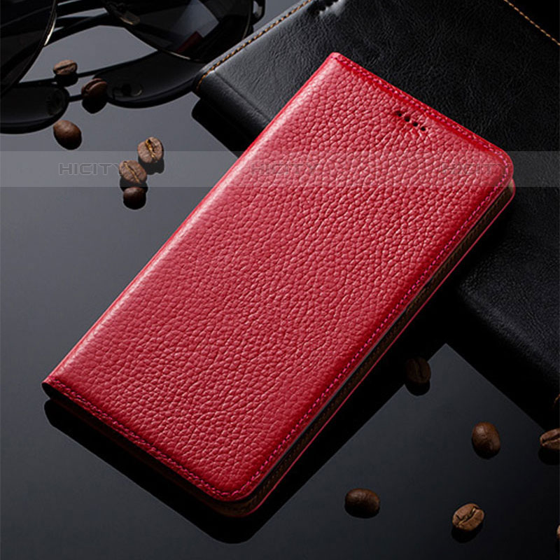 Handytasche Stand Schutzhülle Flip Leder Hülle H02P für Samsung Galaxy M01 Rot Plus