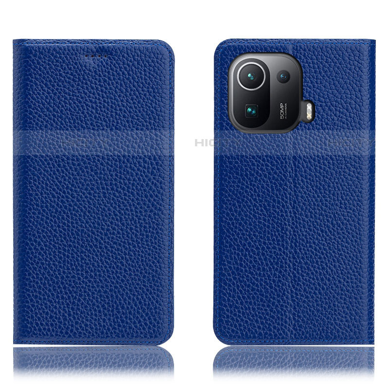 Handytasche Stand Schutzhülle Flip Leder Hülle H02P für Xiaomi Mi 11 Pro 5G Blau