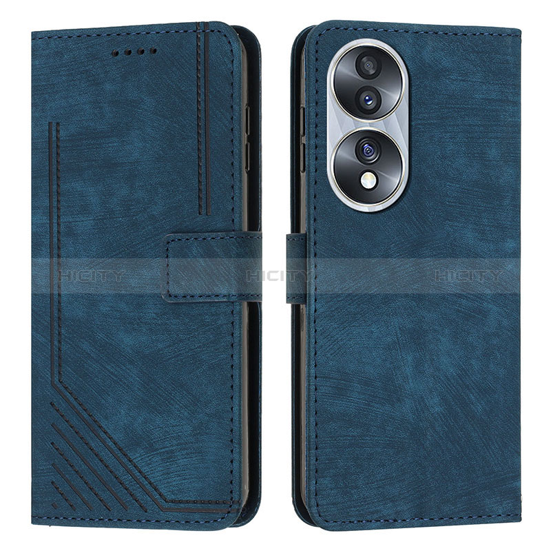 Handytasche Stand Schutzhülle Flip Leder Hülle H02X für Huawei Honor 70 5G Blau Plus