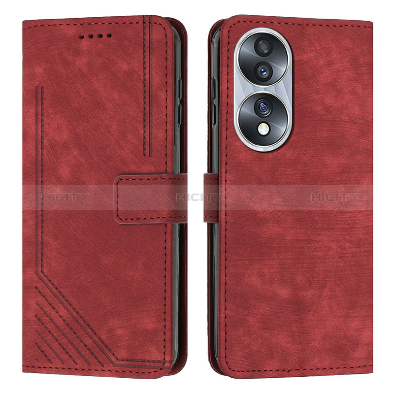 Handytasche Stand Schutzhülle Flip Leder Hülle H02X für Huawei Honor 70 5G Rot