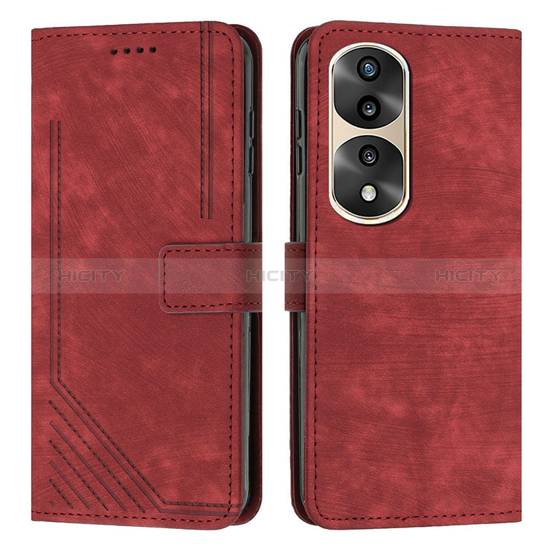 Handytasche Stand Schutzhülle Flip Leder Hülle H02X für Huawei Honor 70 Pro 5G Rot