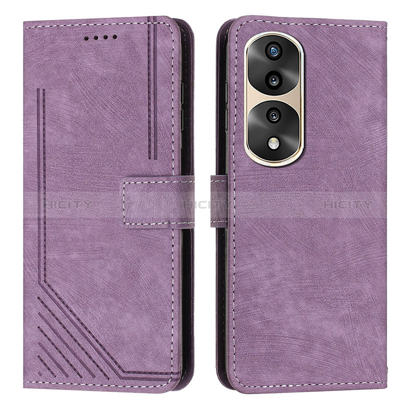 Handytasche Stand Schutzhülle Flip Leder Hülle H02X für Huawei Honor 70 Pro 5G Violett Plus