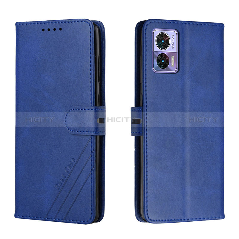 Handytasche Stand Schutzhülle Flip Leder Hülle H02X für Motorola Moto Edge 30 Lite 5G Blau