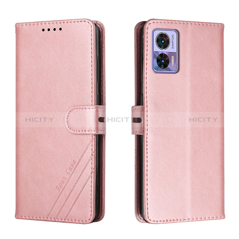 Handytasche Stand Schutzhülle Flip Leder Hülle H02X für Motorola Moto Edge 30 Neo 5G Rosegold