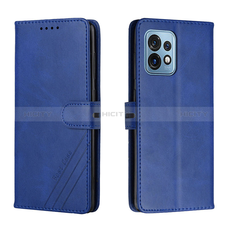 Handytasche Stand Schutzhülle Flip Leder Hülle H02X für Motorola Moto Edge 40 Pro 5G Blau Plus