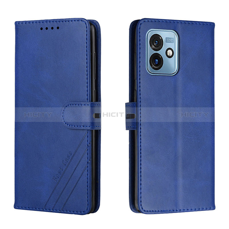 Handytasche Stand Schutzhülle Flip Leder Hülle H02X für Motorola Moto G 5G (2023) Blau