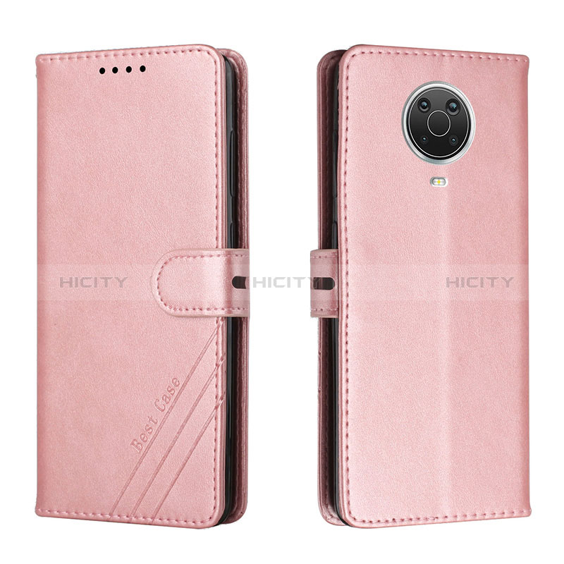 Handytasche Stand Schutzhülle Flip Leder Hülle H02X für Nokia G10 Rosegold Plus