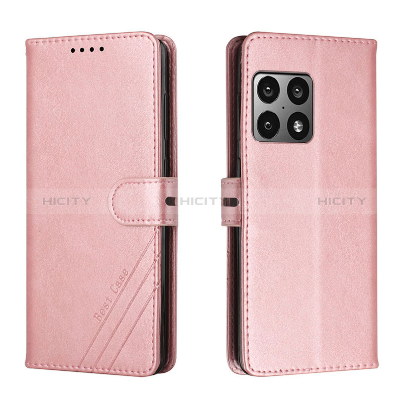 Handytasche Stand Schutzhülle Flip Leder Hülle H02X für OnePlus 10 Pro 5G Rosegold Plus