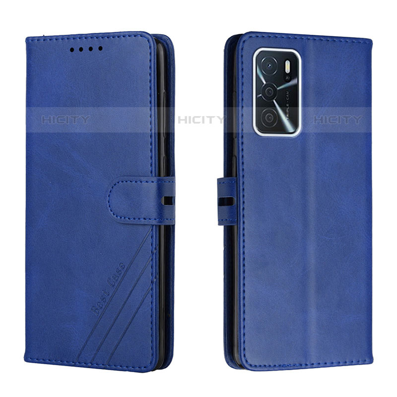 Handytasche Stand Schutzhülle Flip Leder Hülle H02X für Oppo A53s 5G Blau