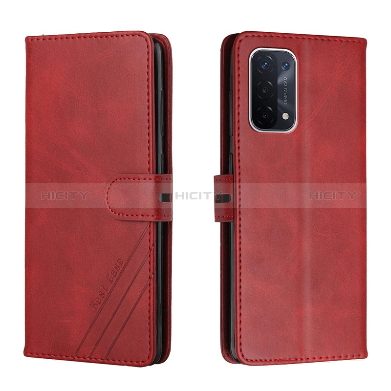 Handytasche Stand Schutzhülle Flip Leder Hülle H02X für Oppo A54 5G Rot Plus