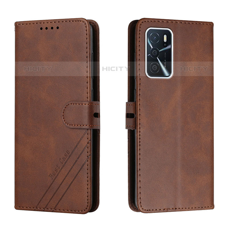 Handytasche Stand Schutzhülle Flip Leder Hülle H02X für Oppo A55 5G Braun