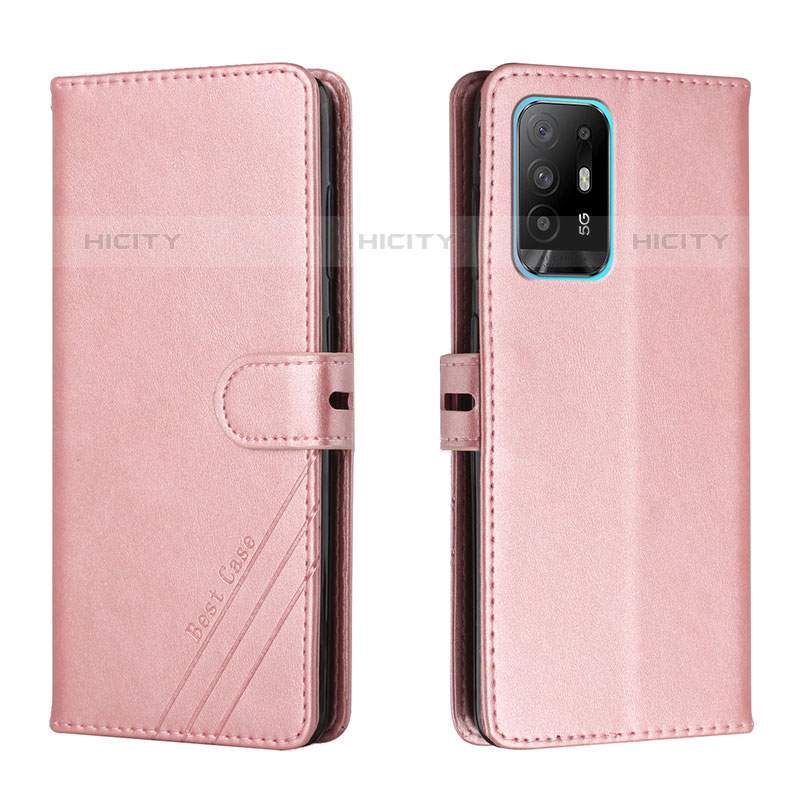 Handytasche Stand Schutzhülle Flip Leder Hülle H02X für Oppo A94 5G Rosegold Plus