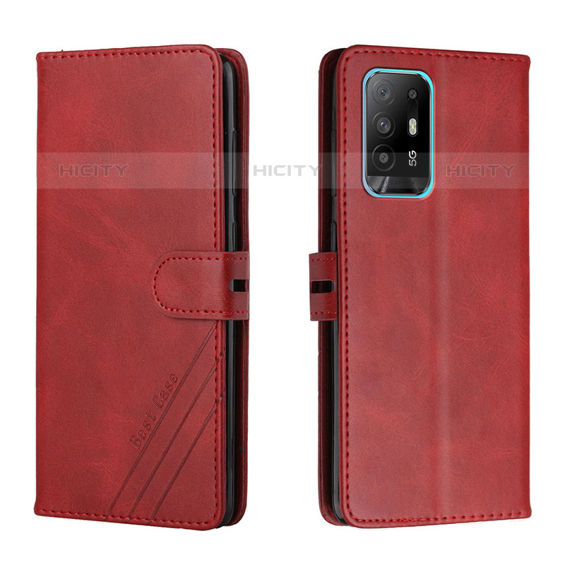 Handytasche Stand Schutzhülle Flip Leder Hülle H02X für Oppo A94 5G Rot Plus