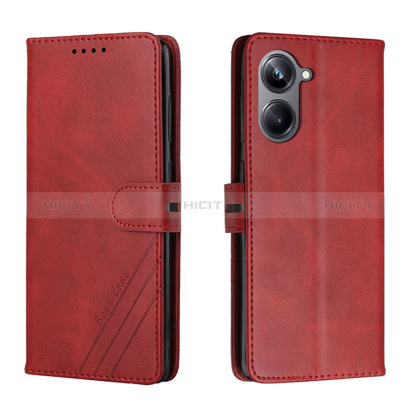 Handytasche Stand Schutzhülle Flip Leder Hülle H02X für Realme 10 Pro 5G Rot