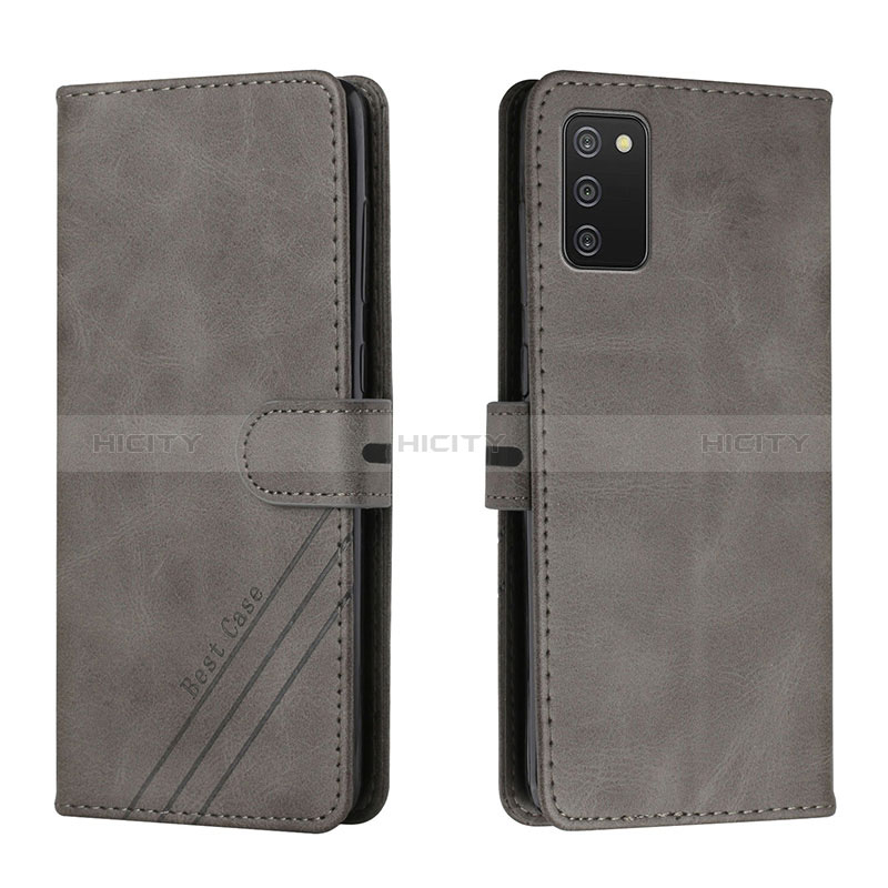 Handytasche Stand Schutzhülle Flip Leder Hülle H02X für Samsung Galaxy A02s Grau Plus