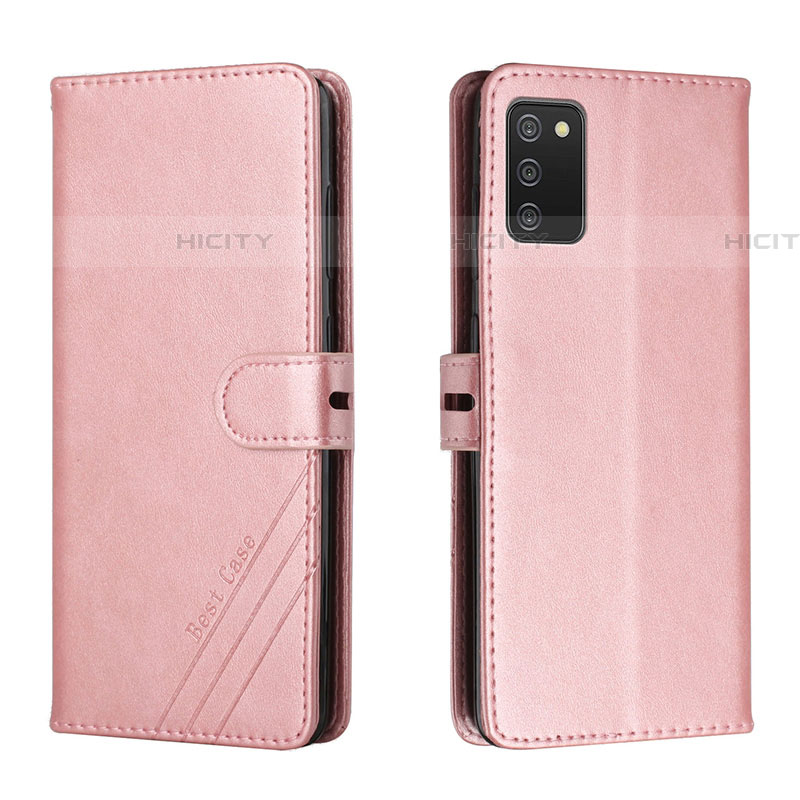 Handytasche Stand Schutzhülle Flip Leder Hülle H02X für Samsung Galaxy A03s Rosegold