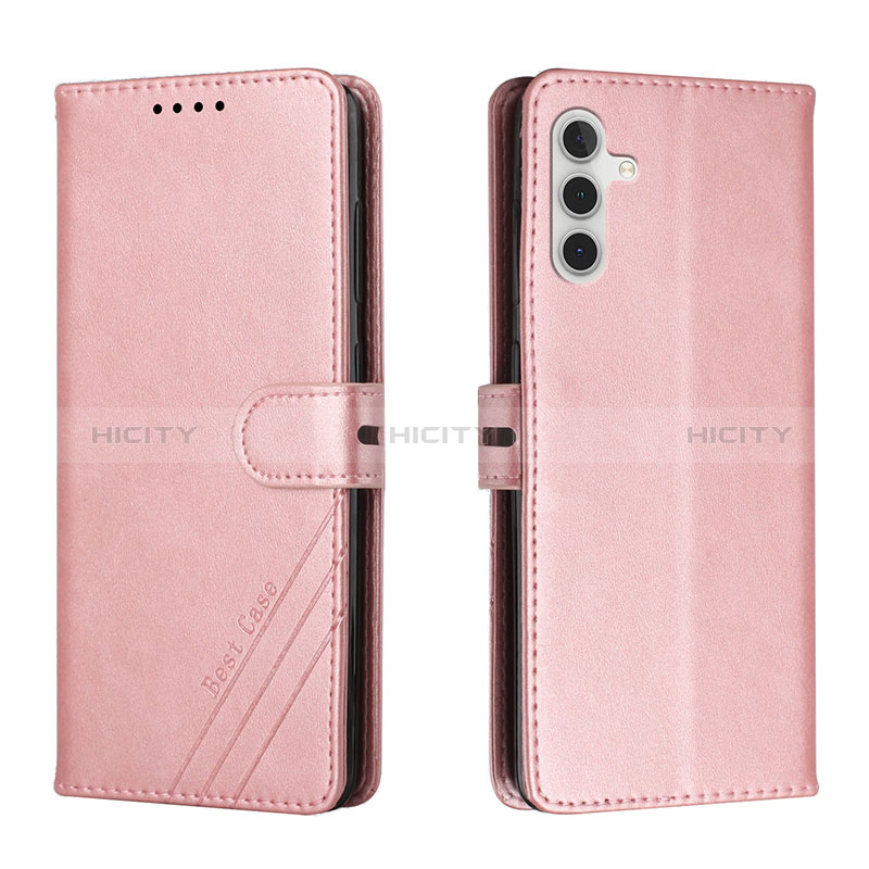 Handytasche Stand Schutzhülle Flip Leder Hülle H02X für Samsung Galaxy A04s Rosegold Plus