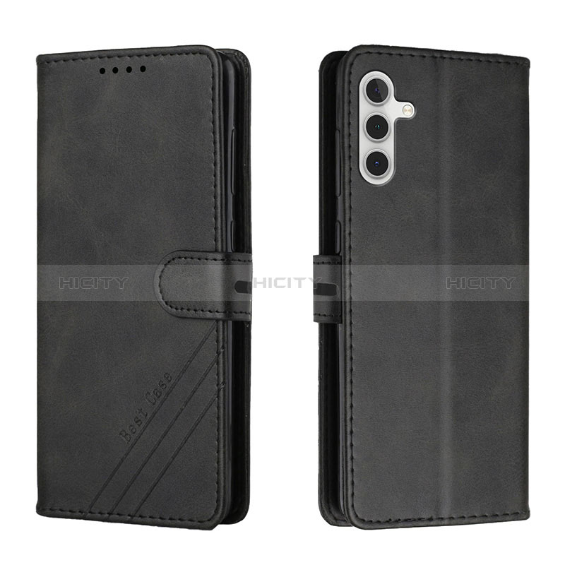 Handytasche Stand Schutzhülle Flip Leder Hülle H02X für Samsung Galaxy A04s Schwarz Plus