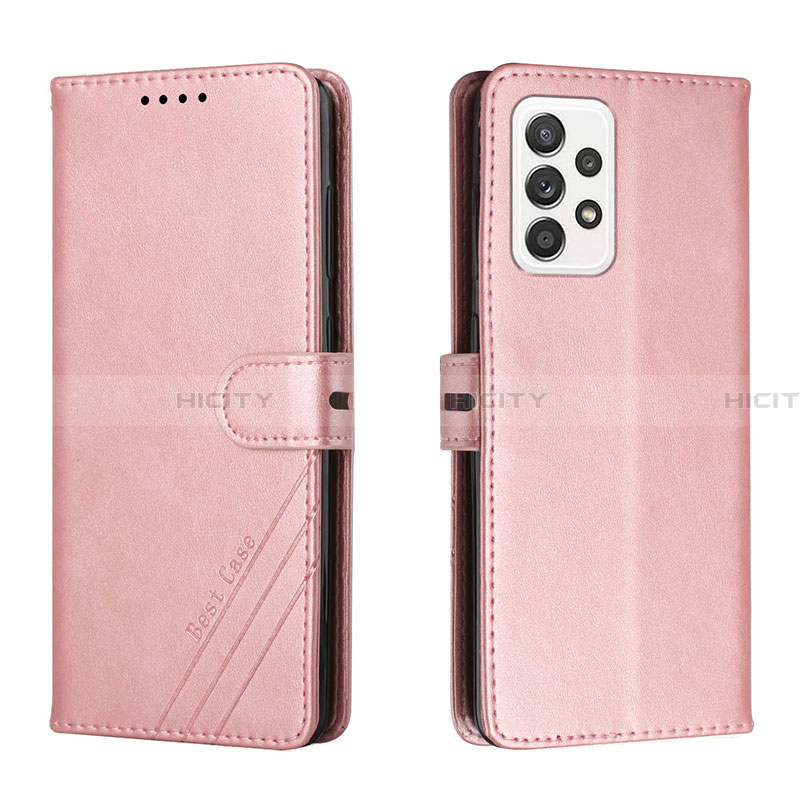 Handytasche Stand Schutzhülle Flip Leder Hülle H02X für Samsung Galaxy A33 5G Rosegold